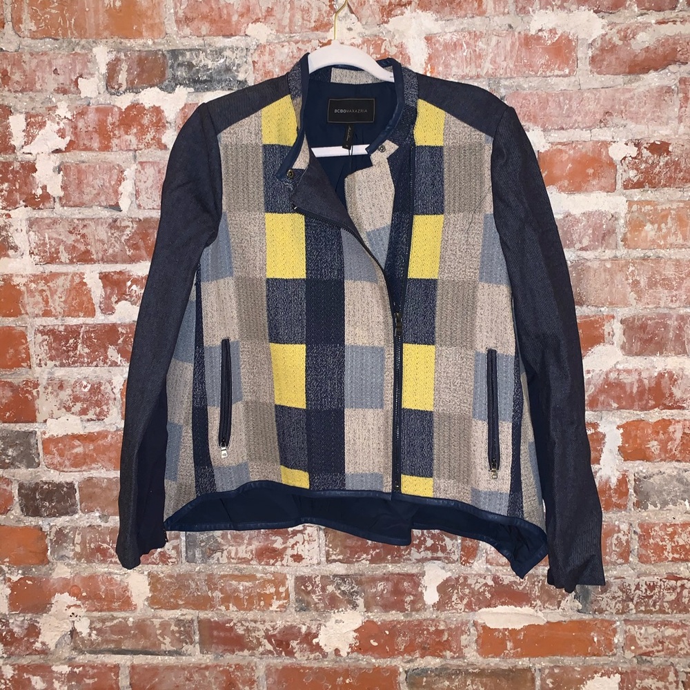 BCBG patterned jean jacket
